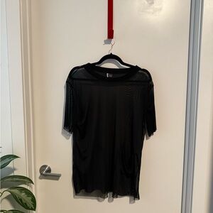 Sparkle & Fade Black Mesh Top